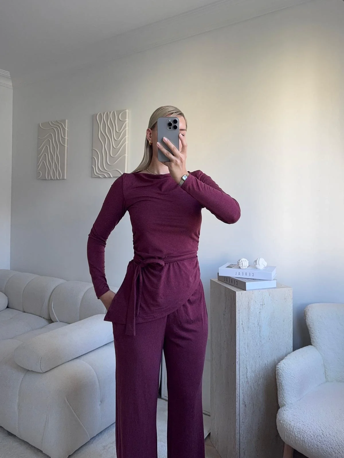 Modal Bel Kuşak İkili Takım - BORDO