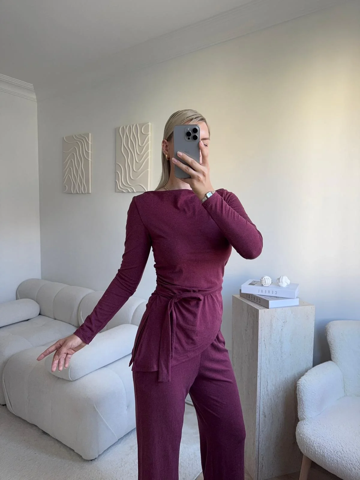 Modal Bel Kuşak İkili Takım - BORDO