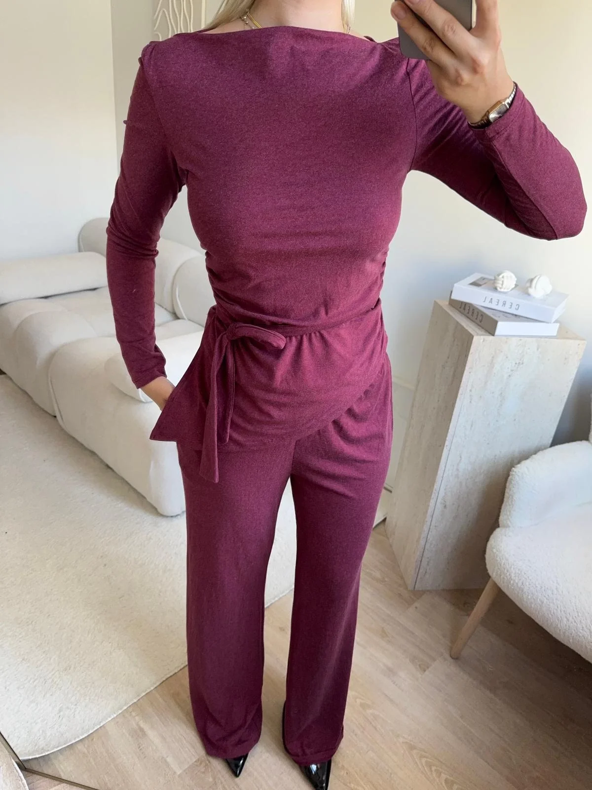 Modal Bel Kuşak İkili Takım - BORDO