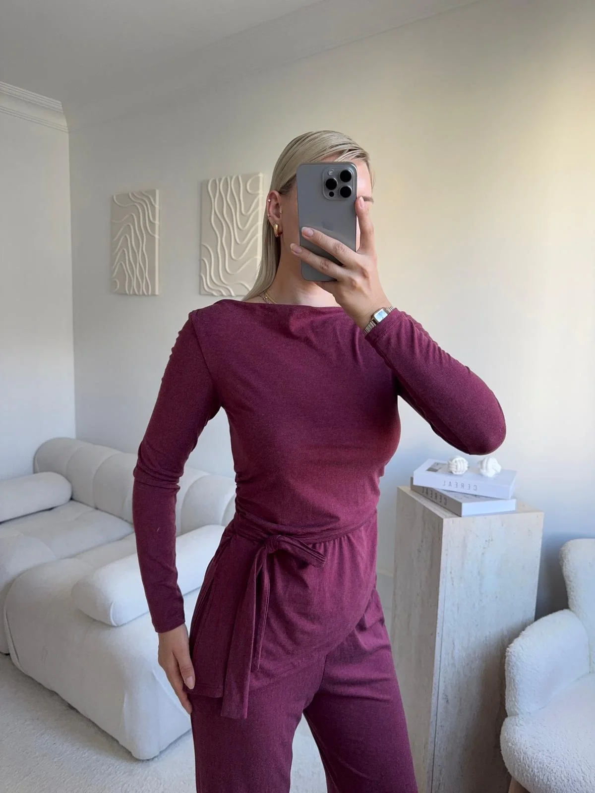 Modal Bel Kuşak İkili Takım - BORDO