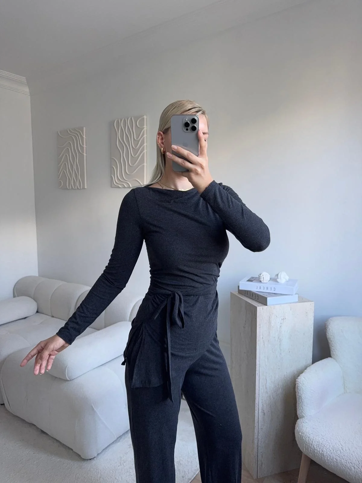 Modal Bel Kuşak İkili Takım - FÜME