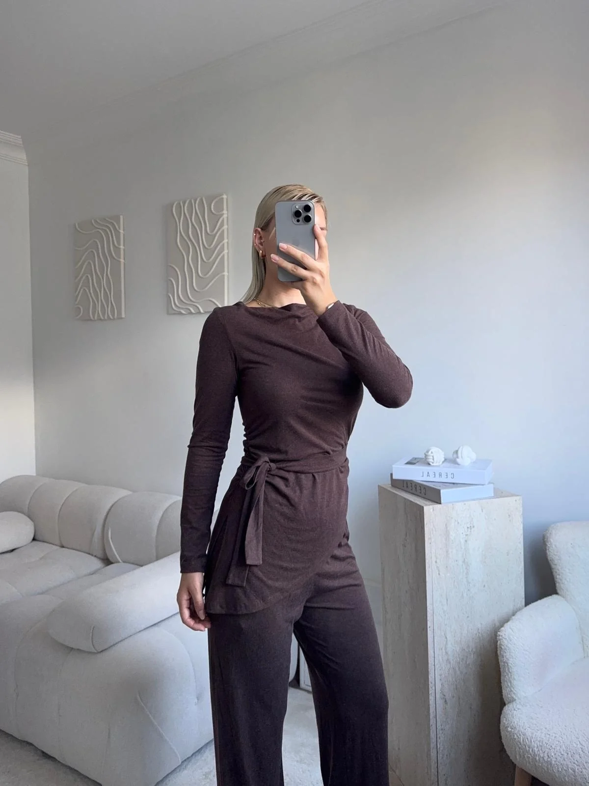 Modal Bel Kuşak İkili Takım - KAHVE