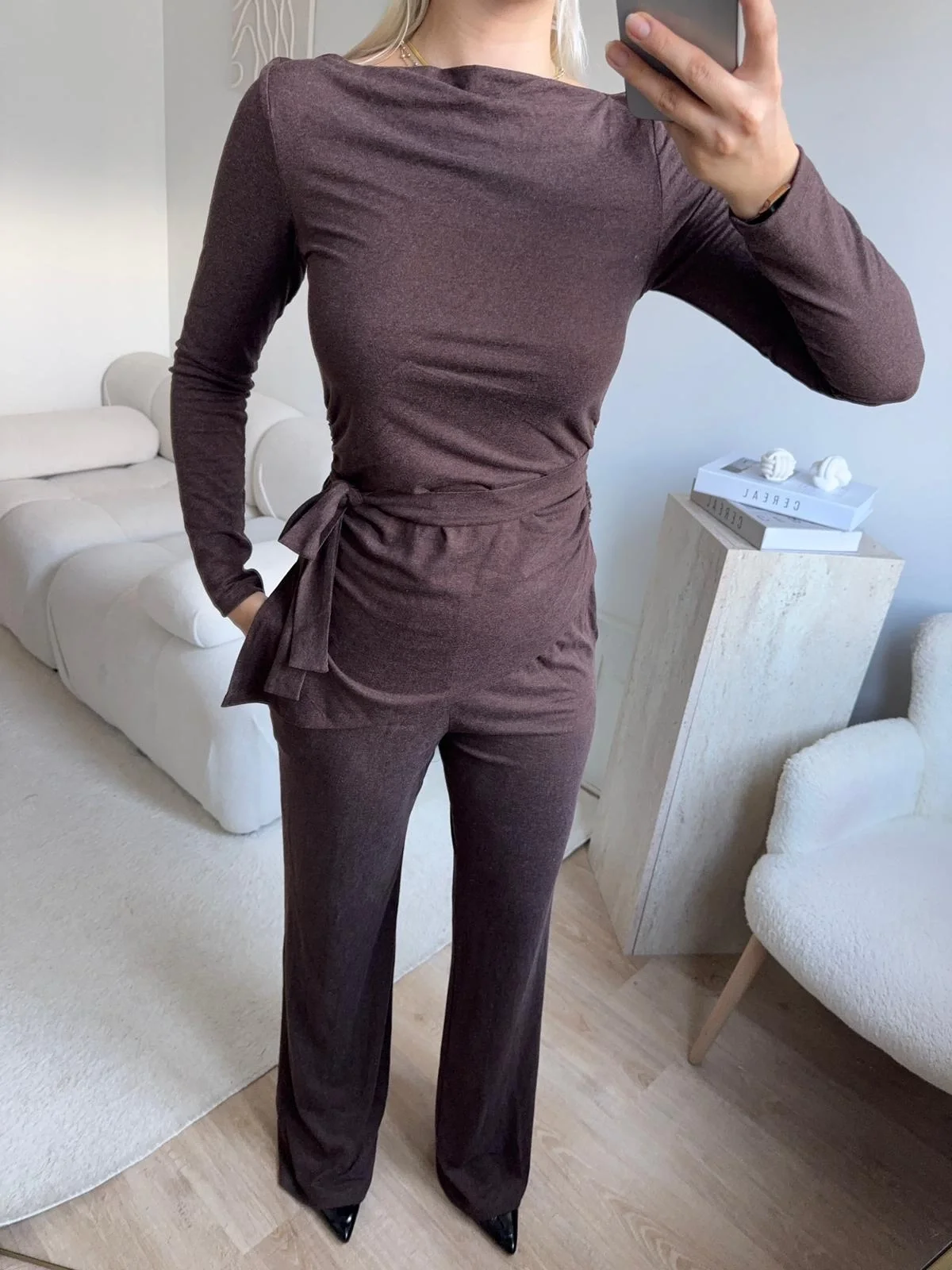 Modal Bel Kuşak İkili Takım - KAHVE