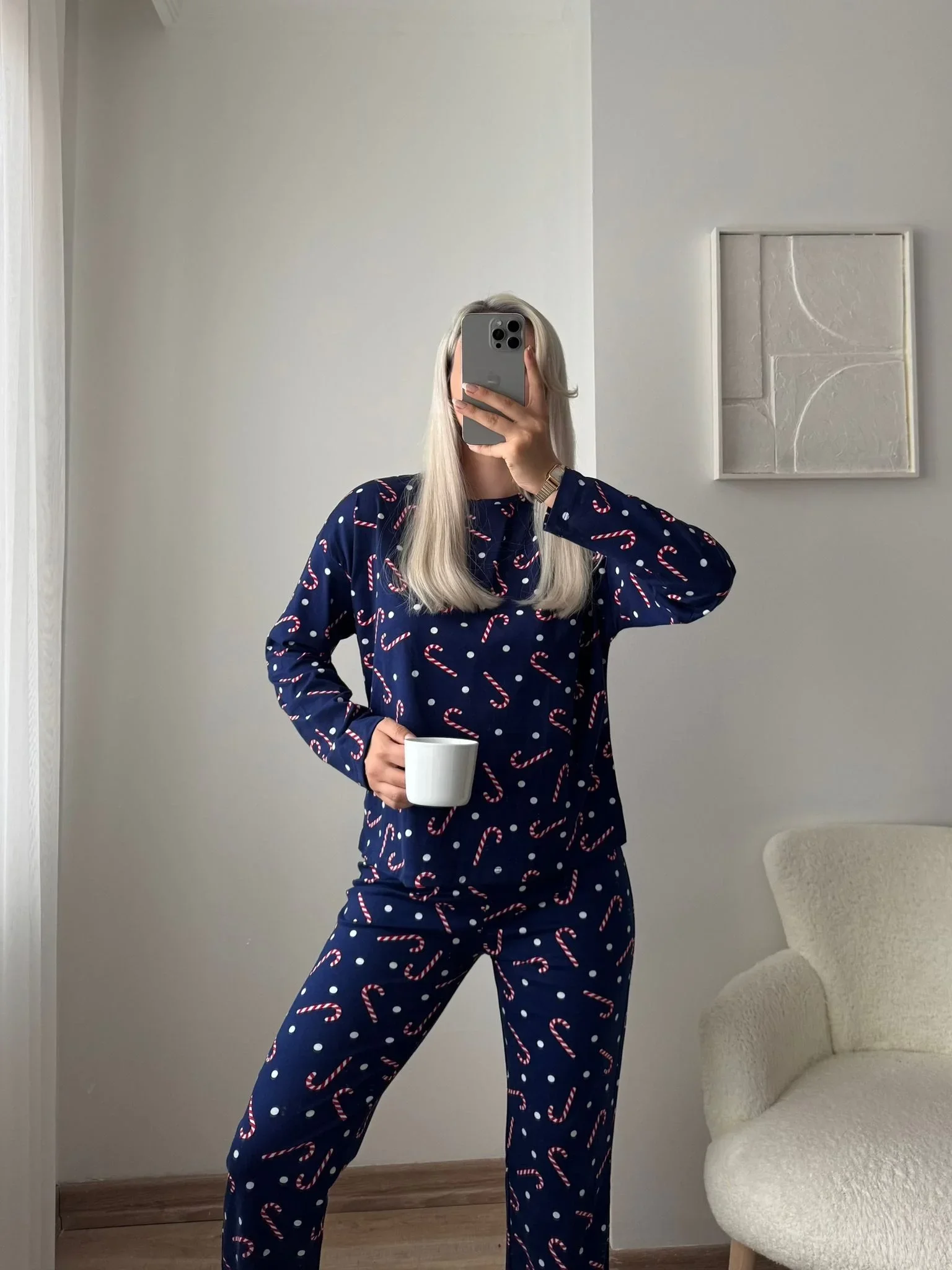 Noel Şekeri Pijama Takımı - LACİVERT