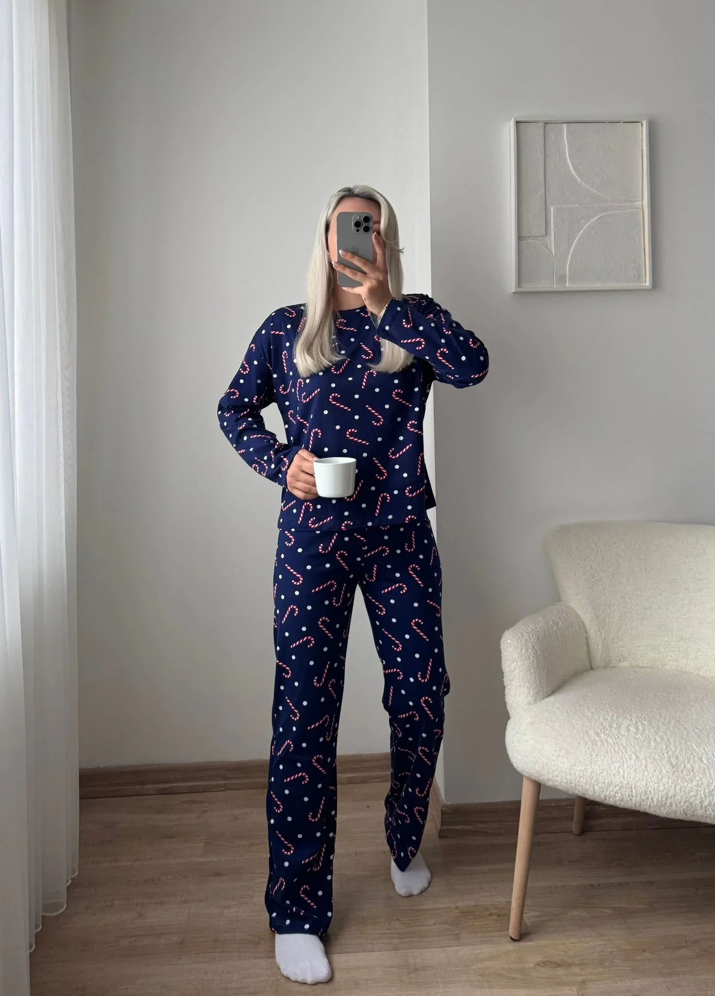 Noel Şekeri Pijama Takımı - LACİVERT