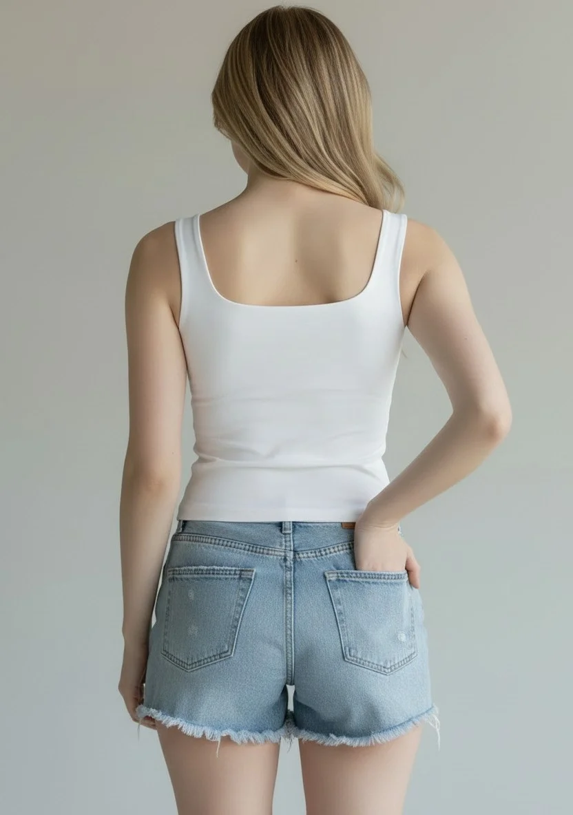 Ön Arka Kare Crop - BEYAZ