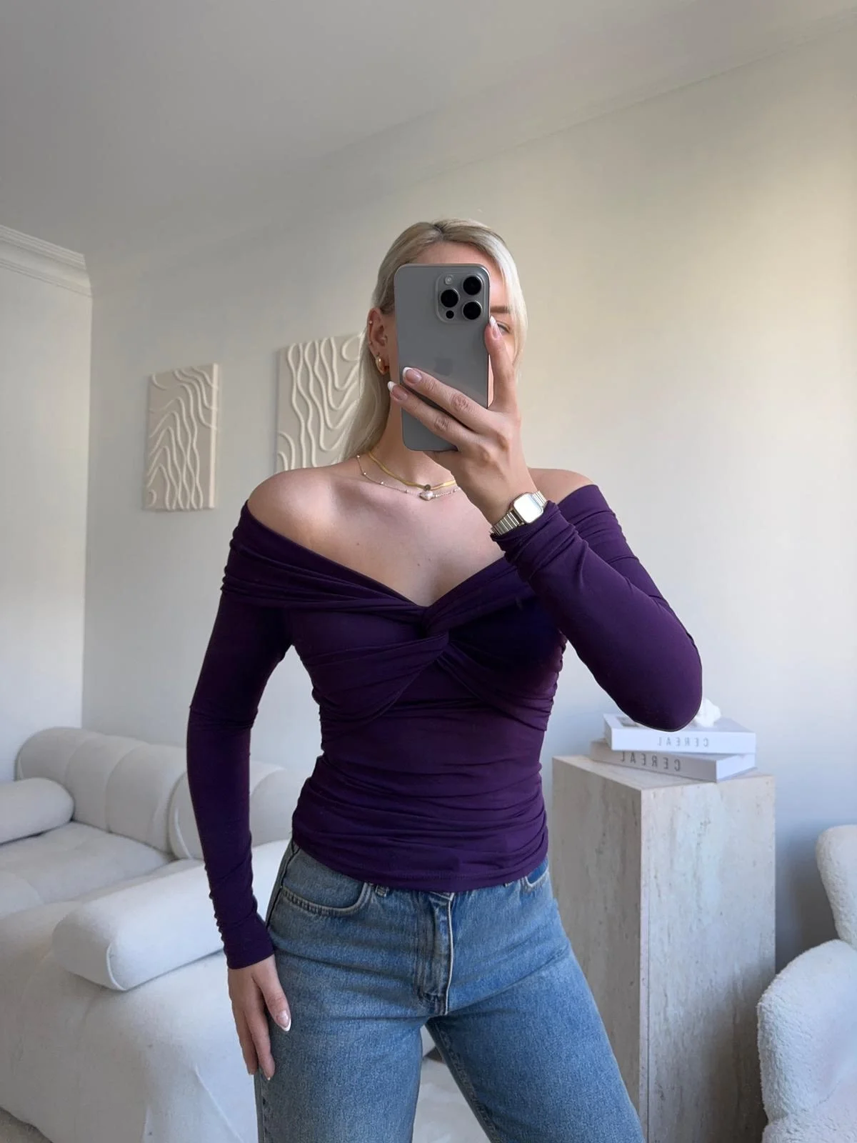 Önü Drapeli Madonna Bluz - MOR