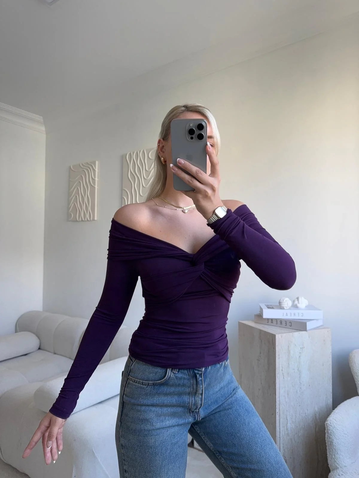 Önü Drapeli Madonna Bluz - MOR