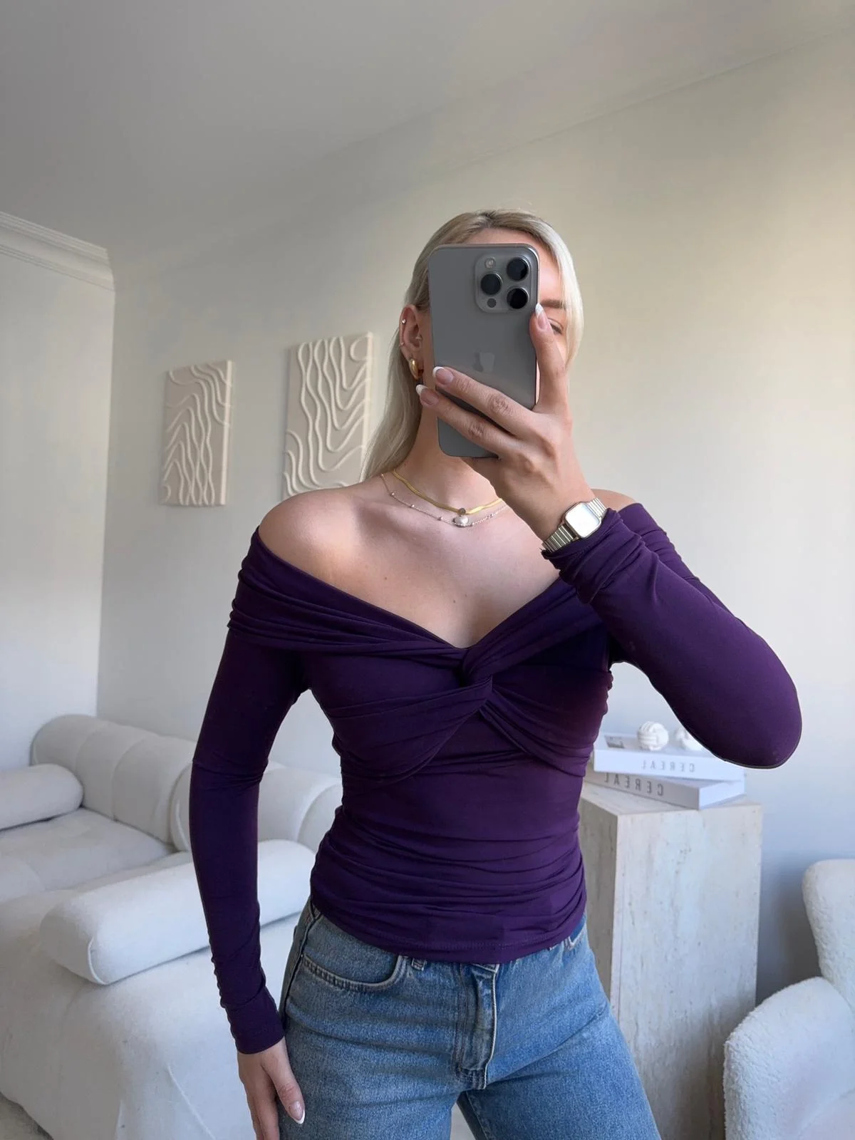 Önü Drapeli Madonna Bluz - MOR