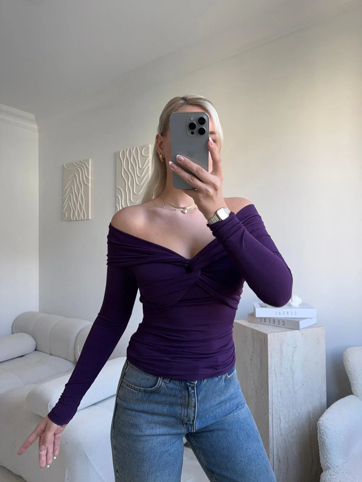 Önü Drapeli Madonna Bluz - MOR