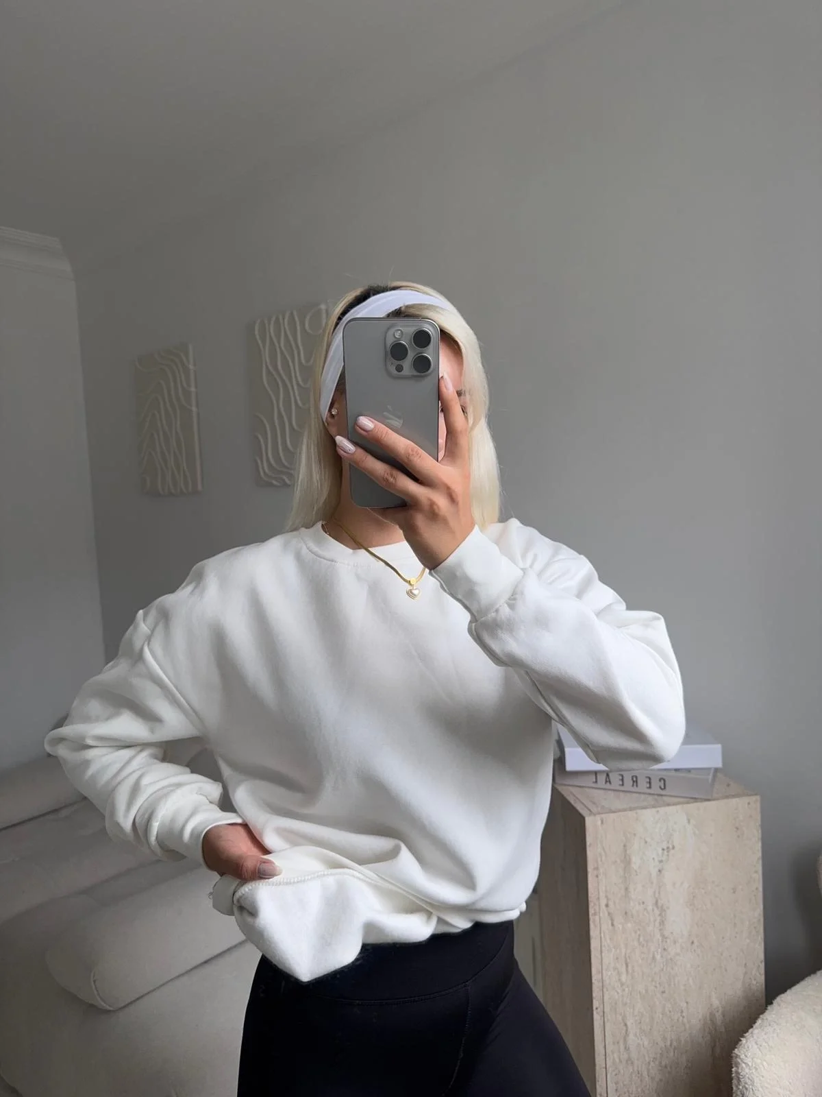 Oversize Basic Sweat - BEYAZ