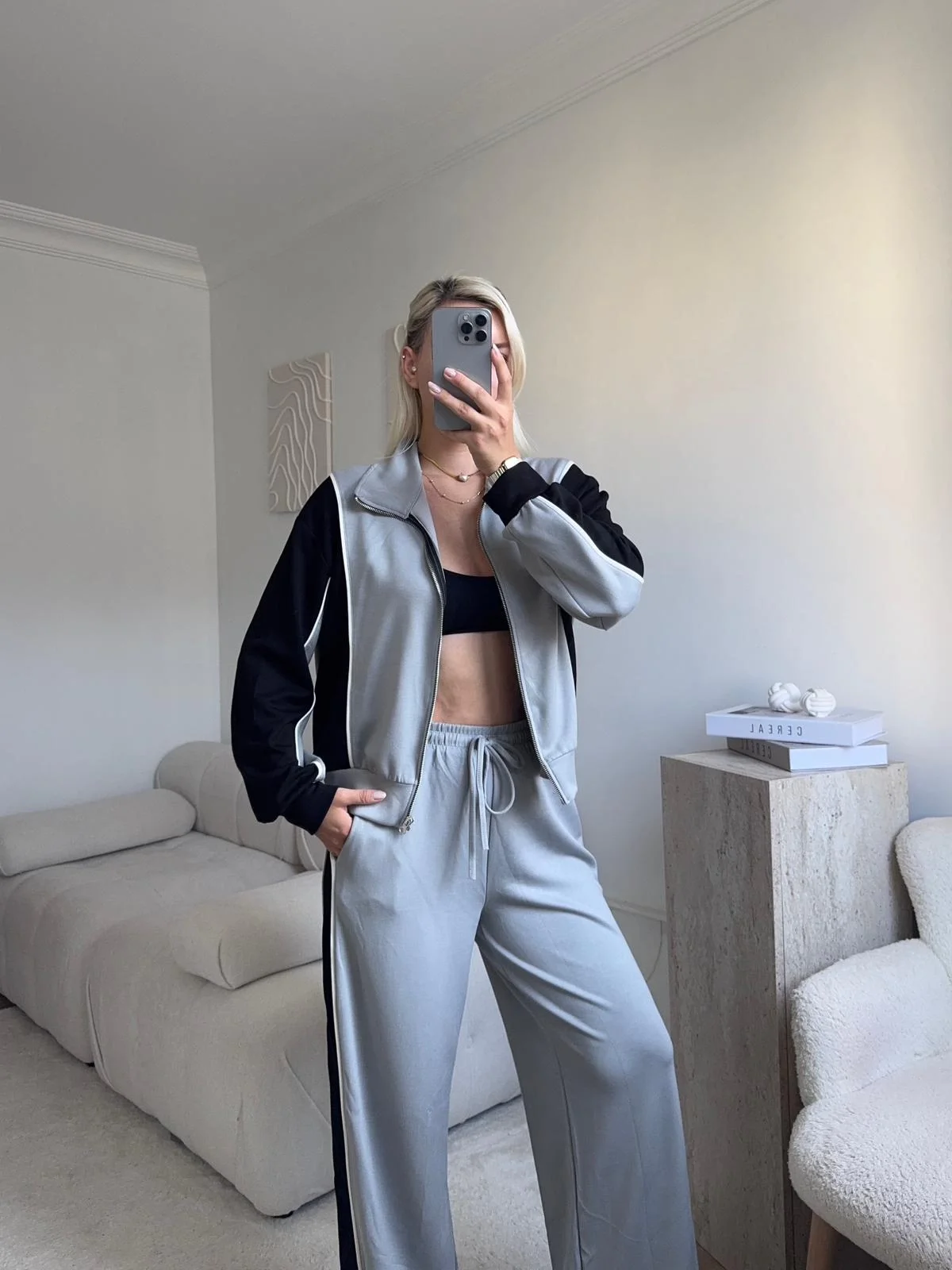 Şerit Eşofman Takımı - GRİ