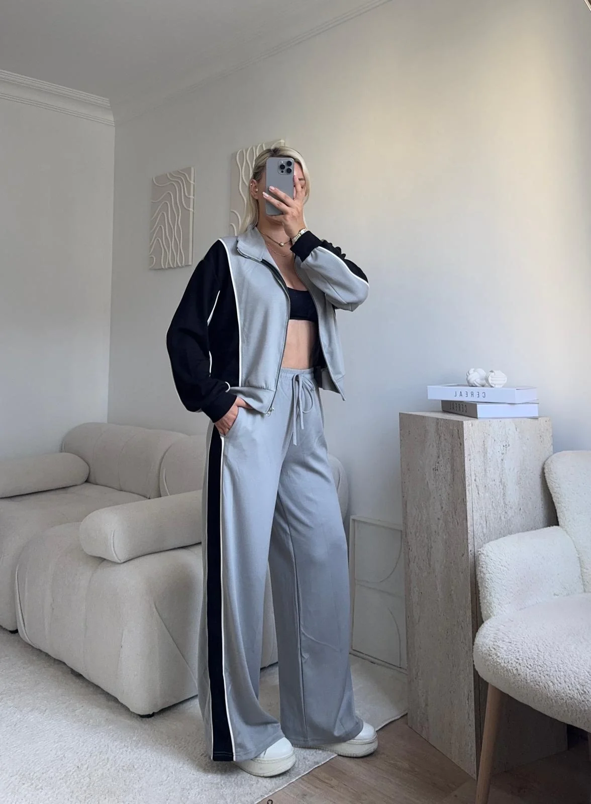 Şerit Eşofman Takımı - GRİ