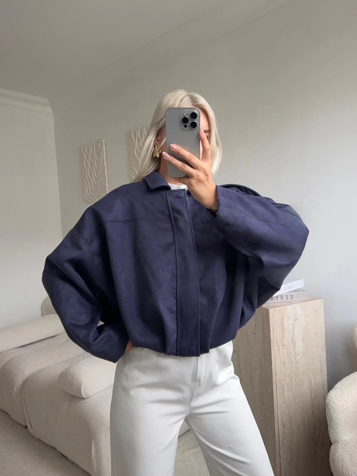 Premium Oversize Ceket - LACİVERT