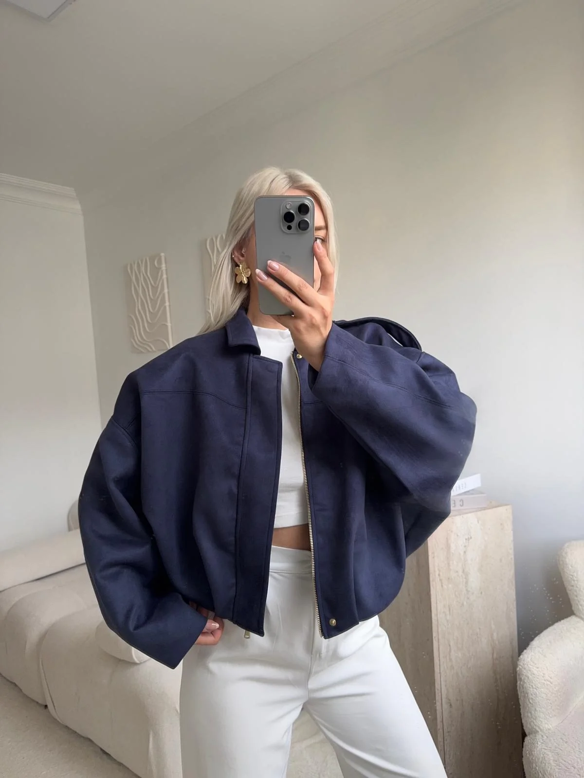 Premium Oversize Ceket - LACİVERT