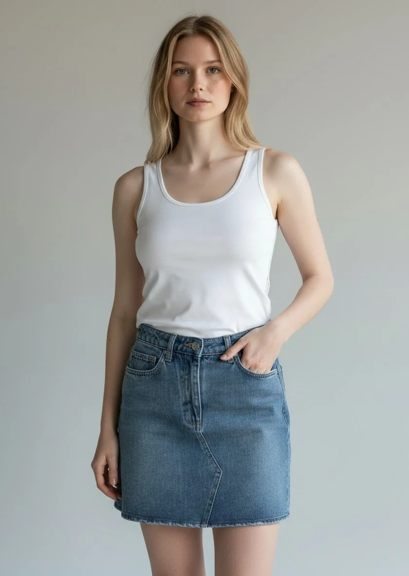 Sırt Güpürlü Kolsuz Crop - BEYAZ