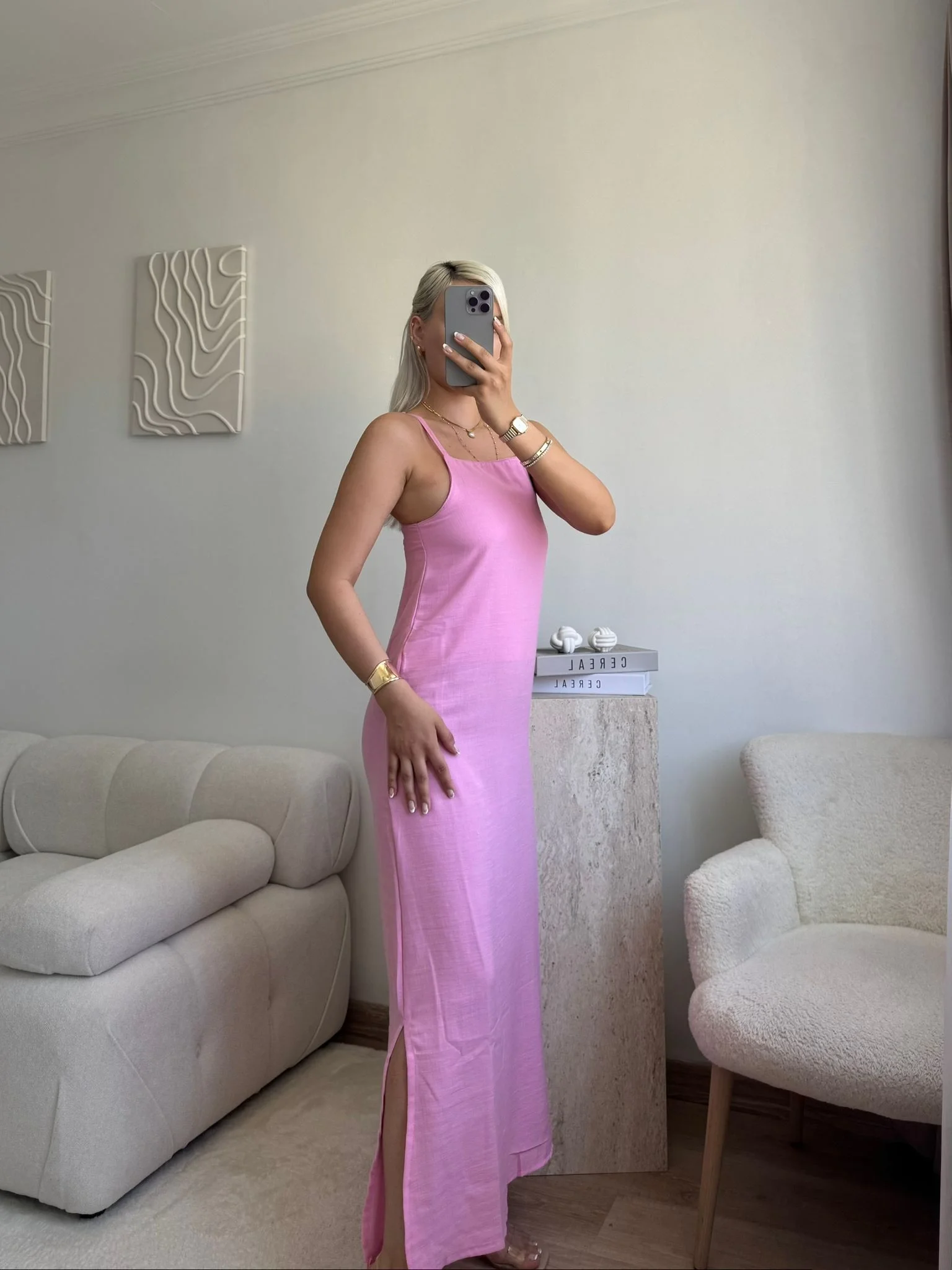 Summer Breeze Elbise - PEMBE