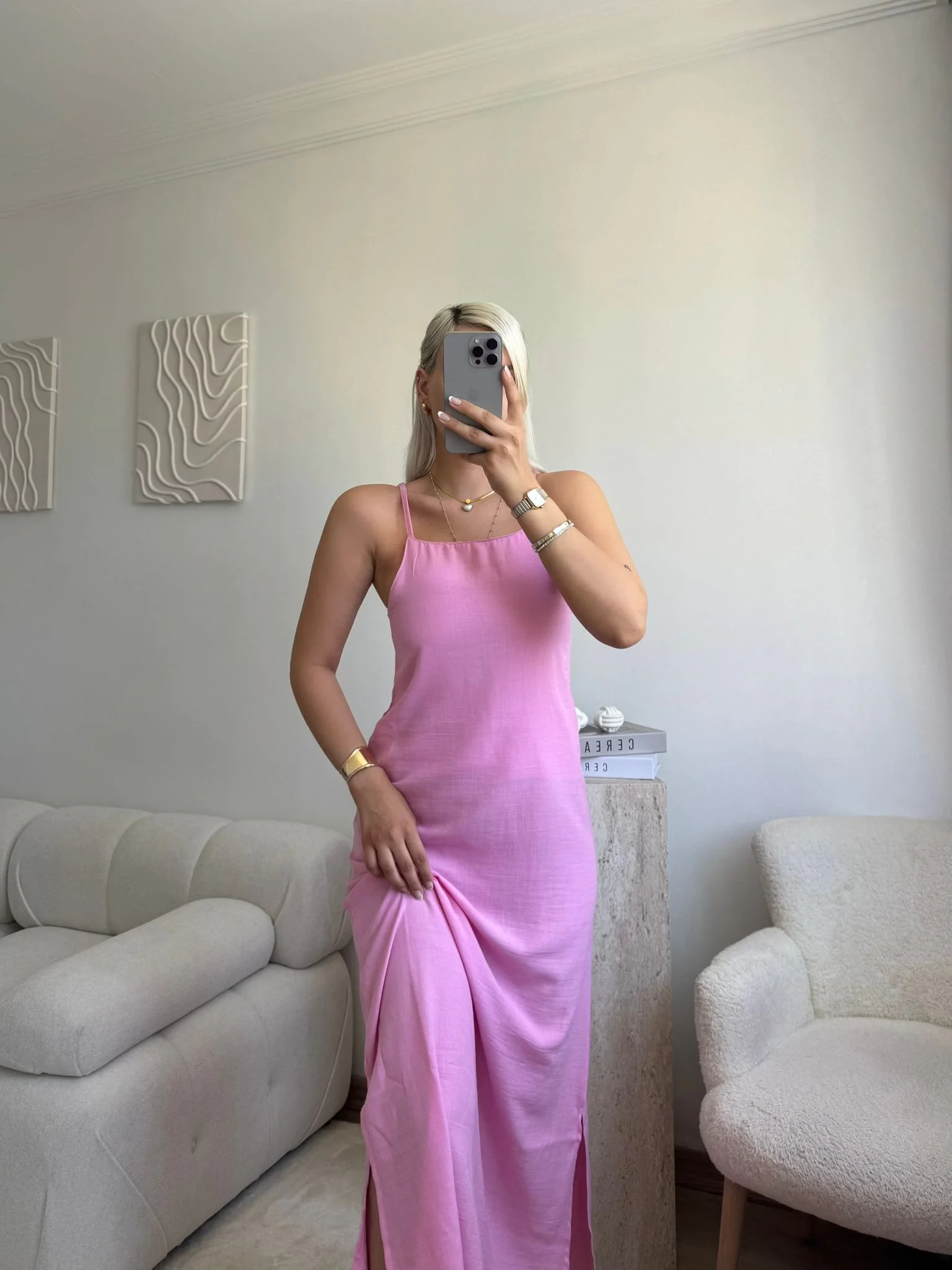 Summer Breeze Elbise - PEMBE