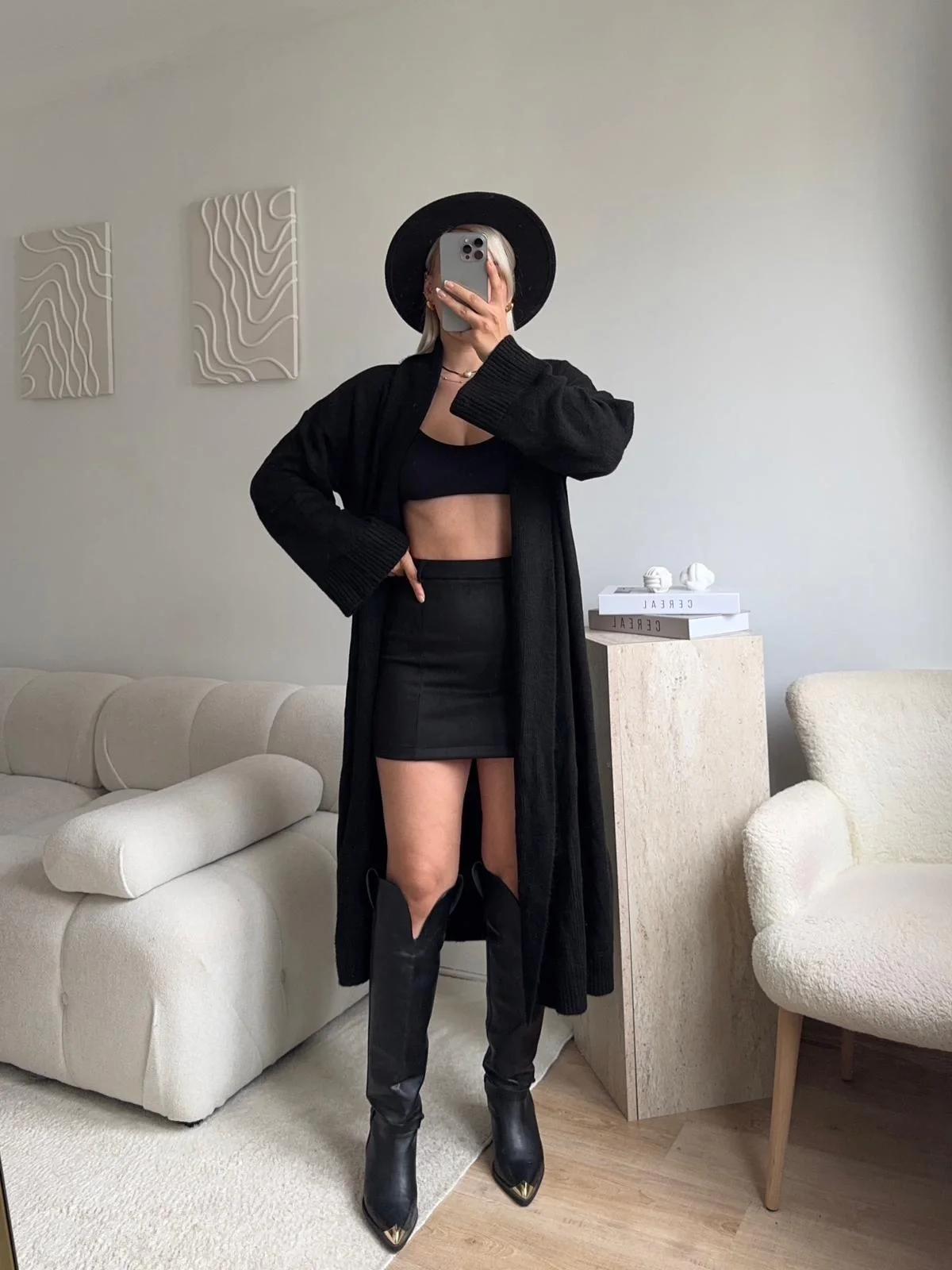 Uzun Salaş Siyah Hırka - SİYAH