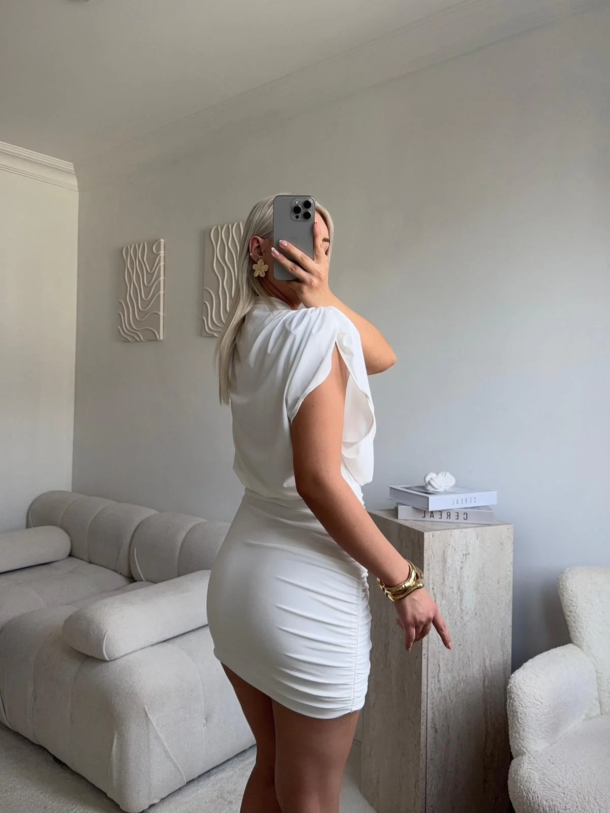 Vatkalı Drapeli Elbise