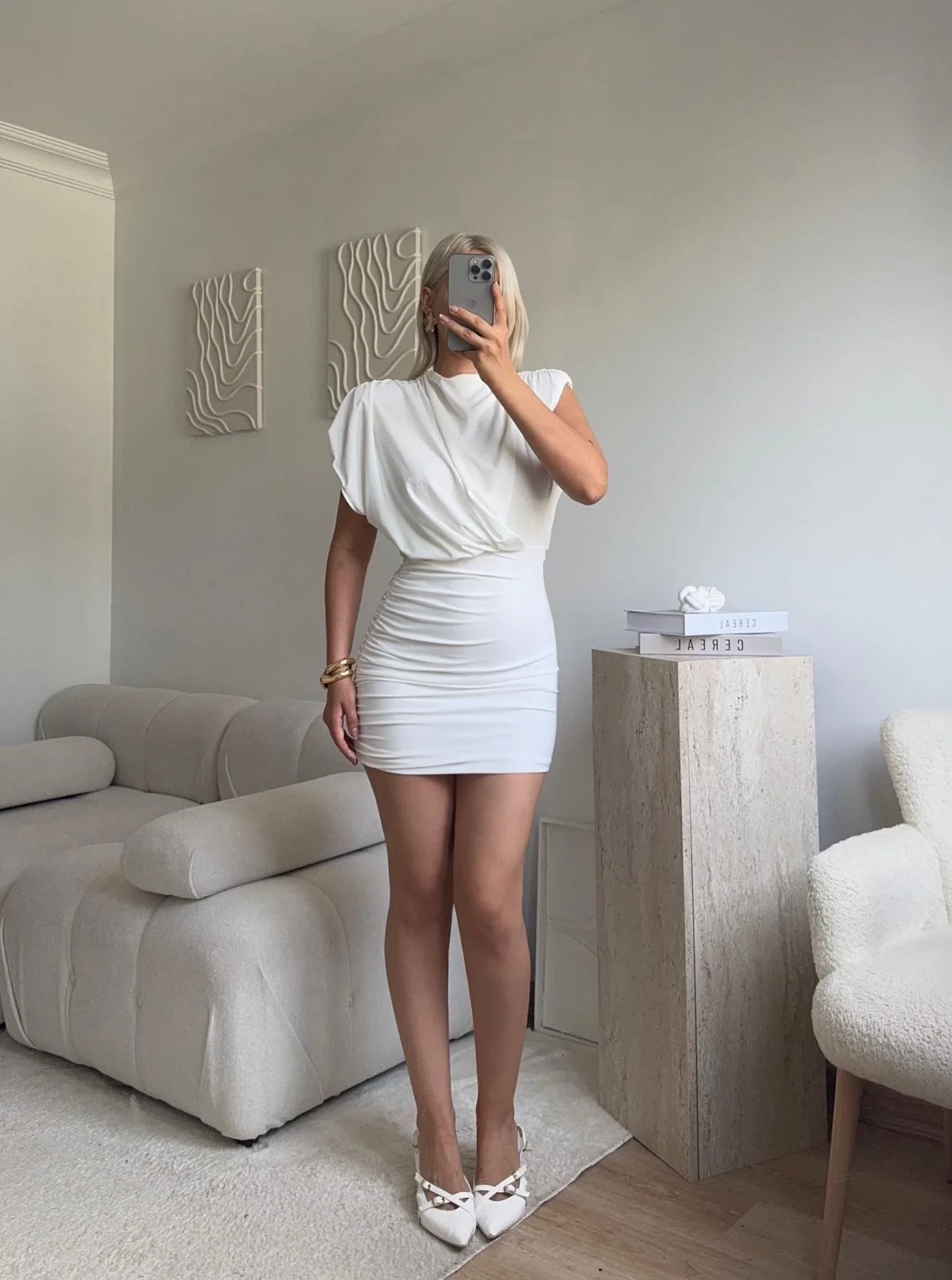 Vatkalı Drapeli Elbise