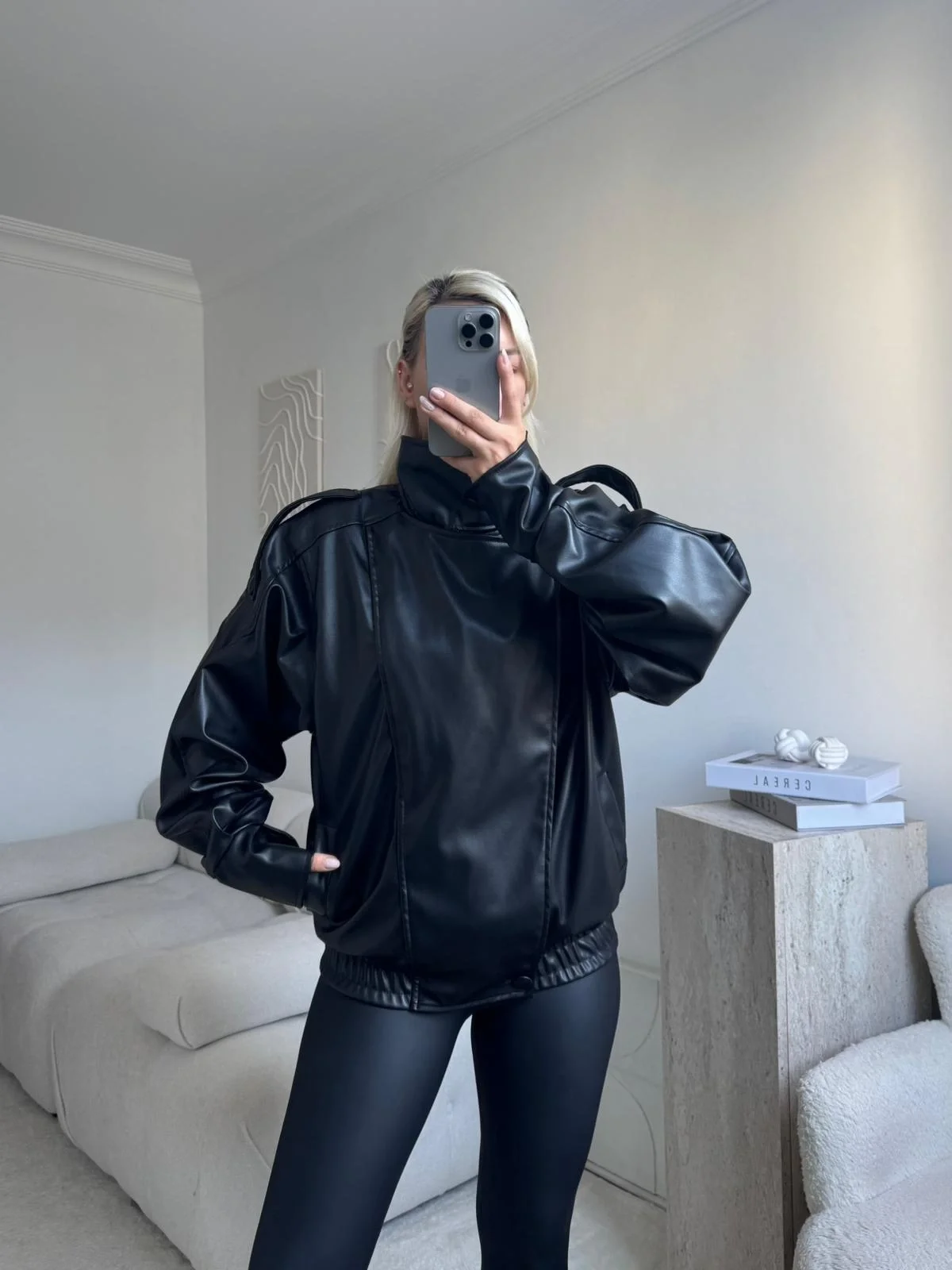 Vintage Oversize Deri Ceket