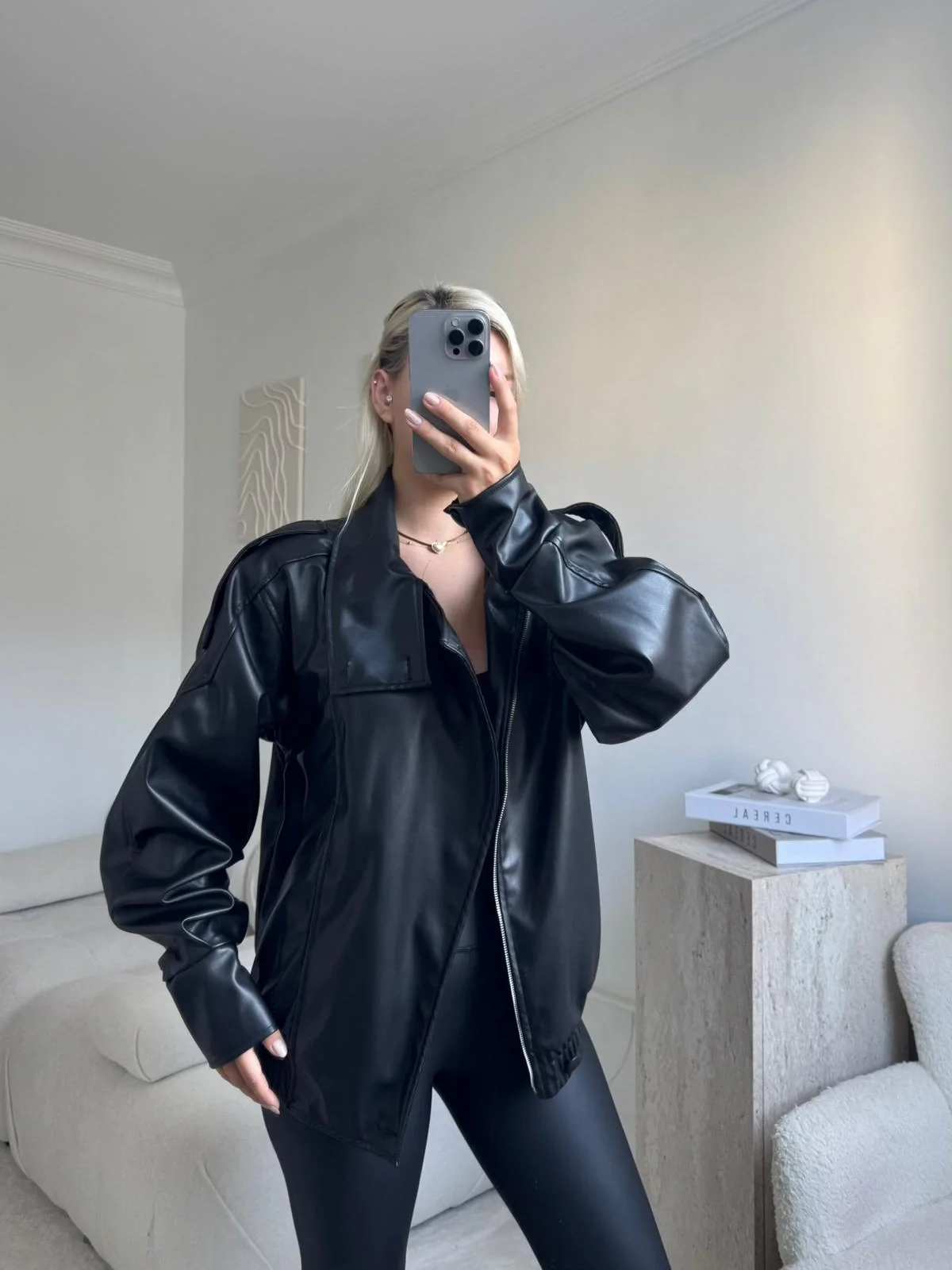 Vintage Oversize Deri Ceket