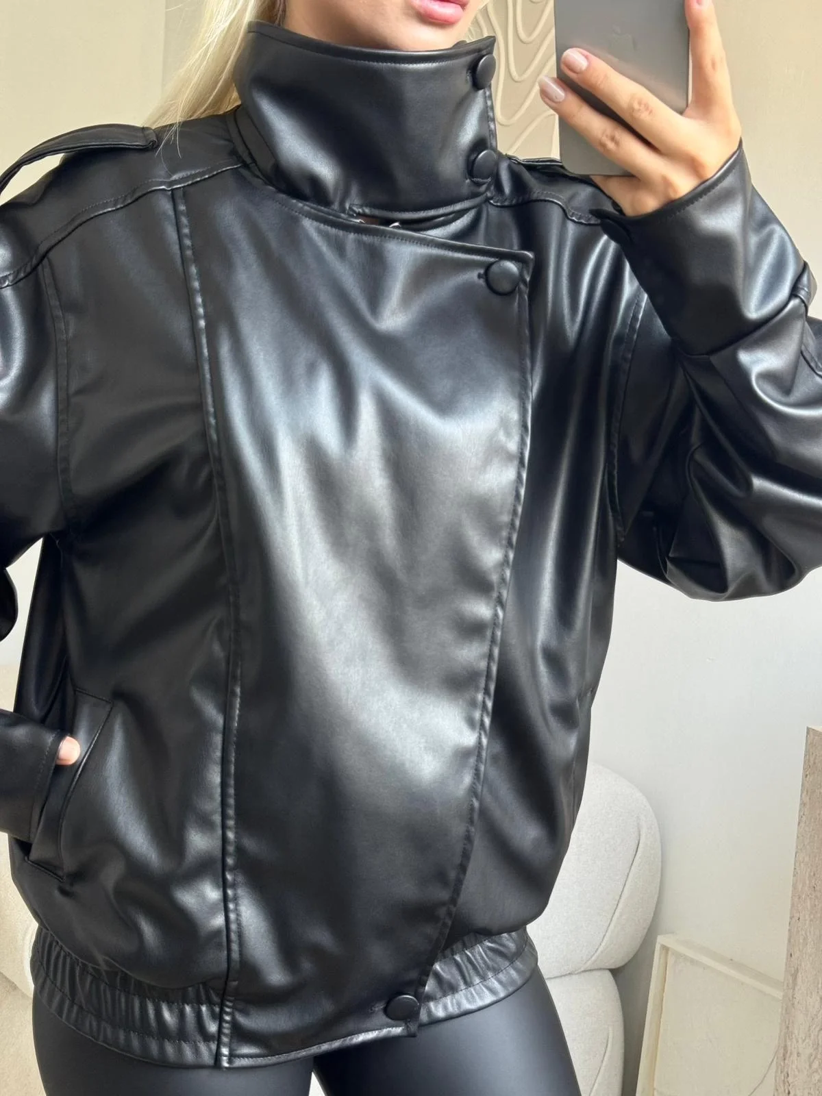 Vintage Oversize Deri Ceket