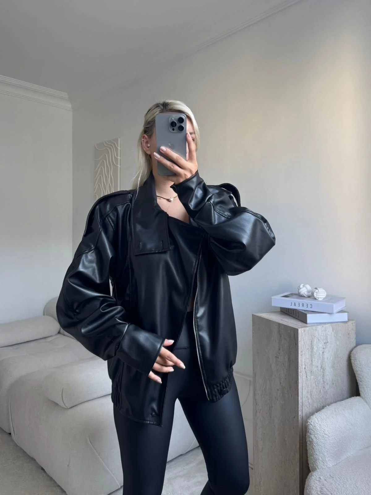 Vintage Oversize Deri Ceket