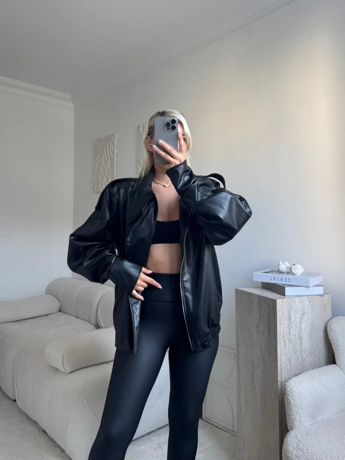 Vintage Oversize Deri Ceket