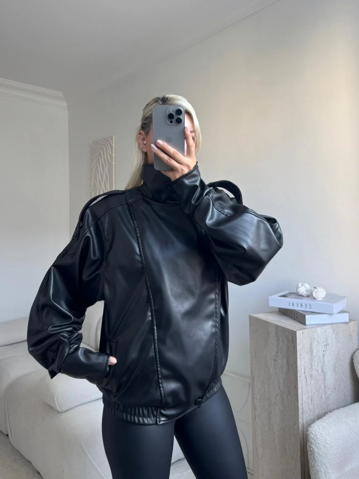 Vintage Oversize Deri Ceket