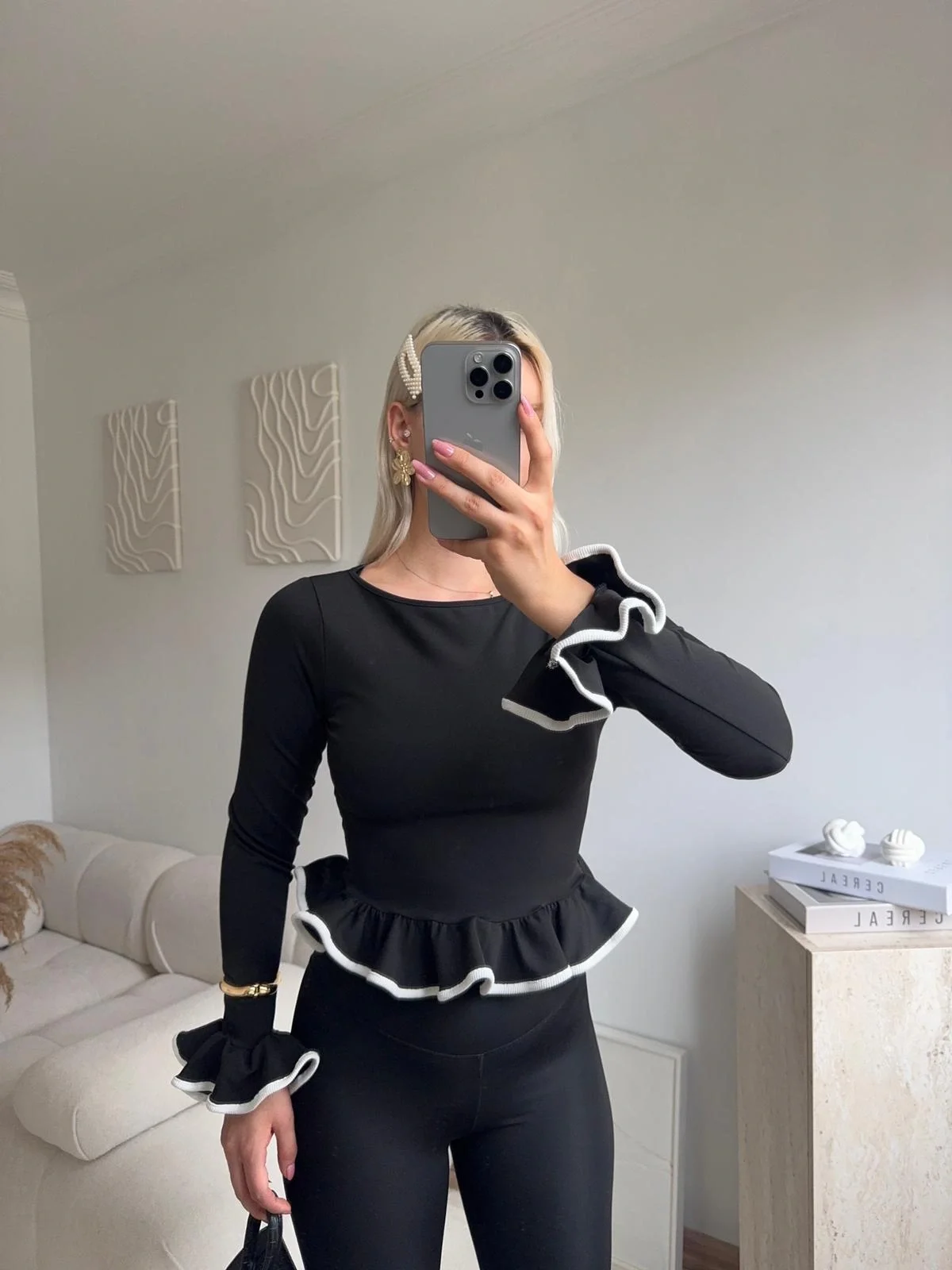 Volanlı Dalgıç Bluz