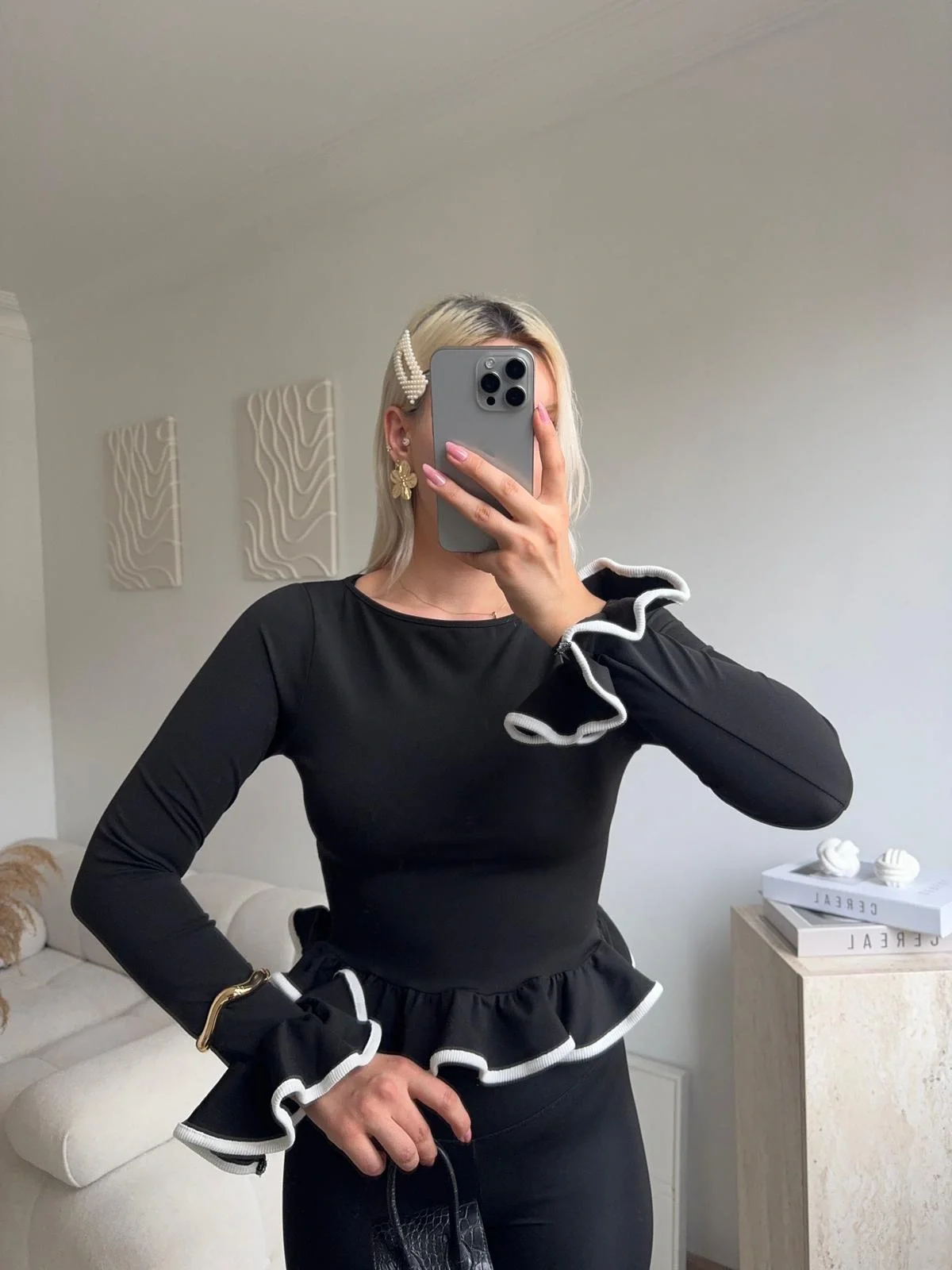 Volanlı Dalgıç Bluz