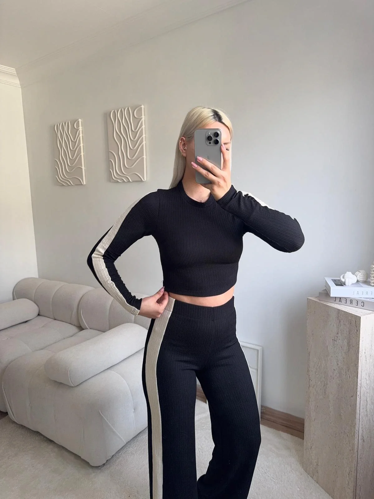 Yan Şerit Ribana Takım - SİYAH