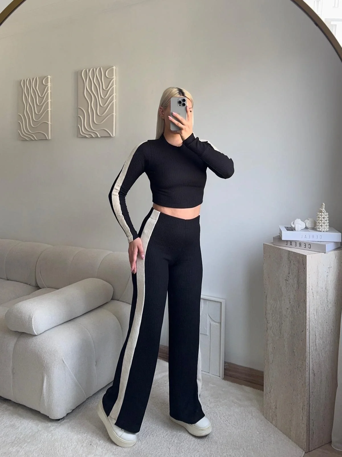 Yan Şerit Ribana Takım - SİYAH