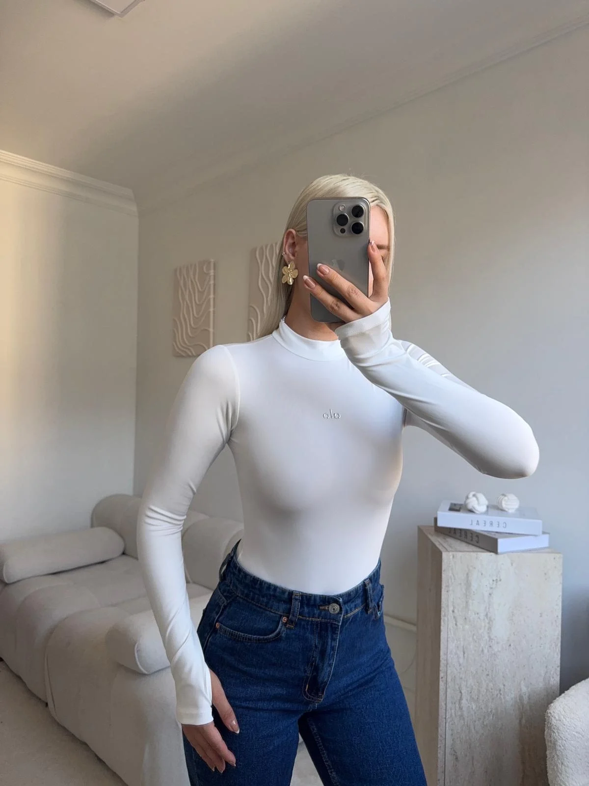 Yüksek Yaka Basic Bodysuit - BEYAZ