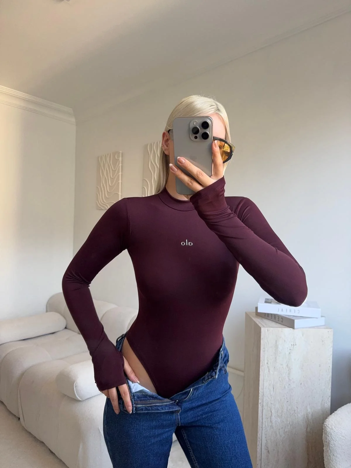 Yüksek Yaka Basic Bodysuit - KAHVE