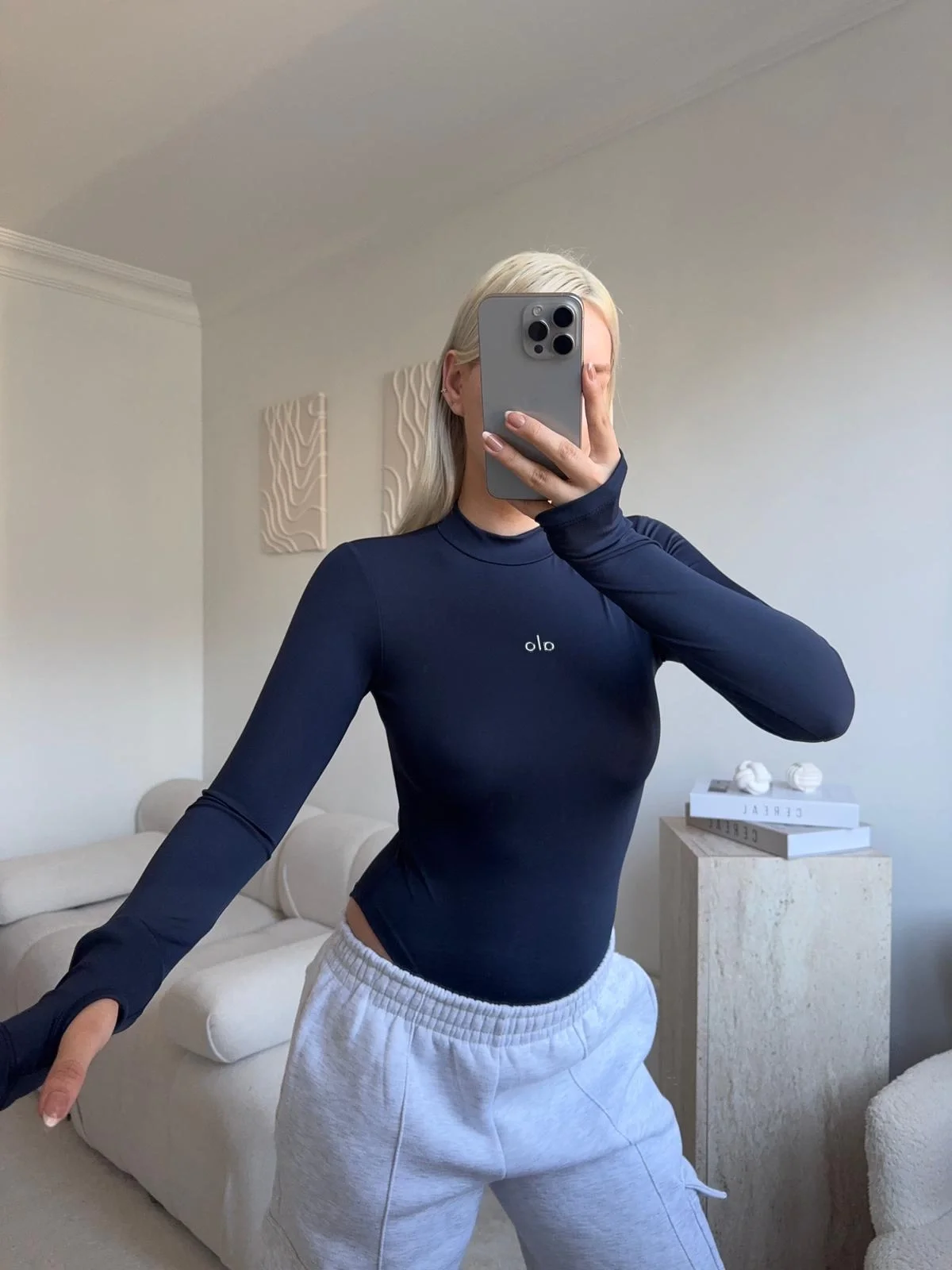 Yüksek Yaka Basic Bodysuit - LACİVERT