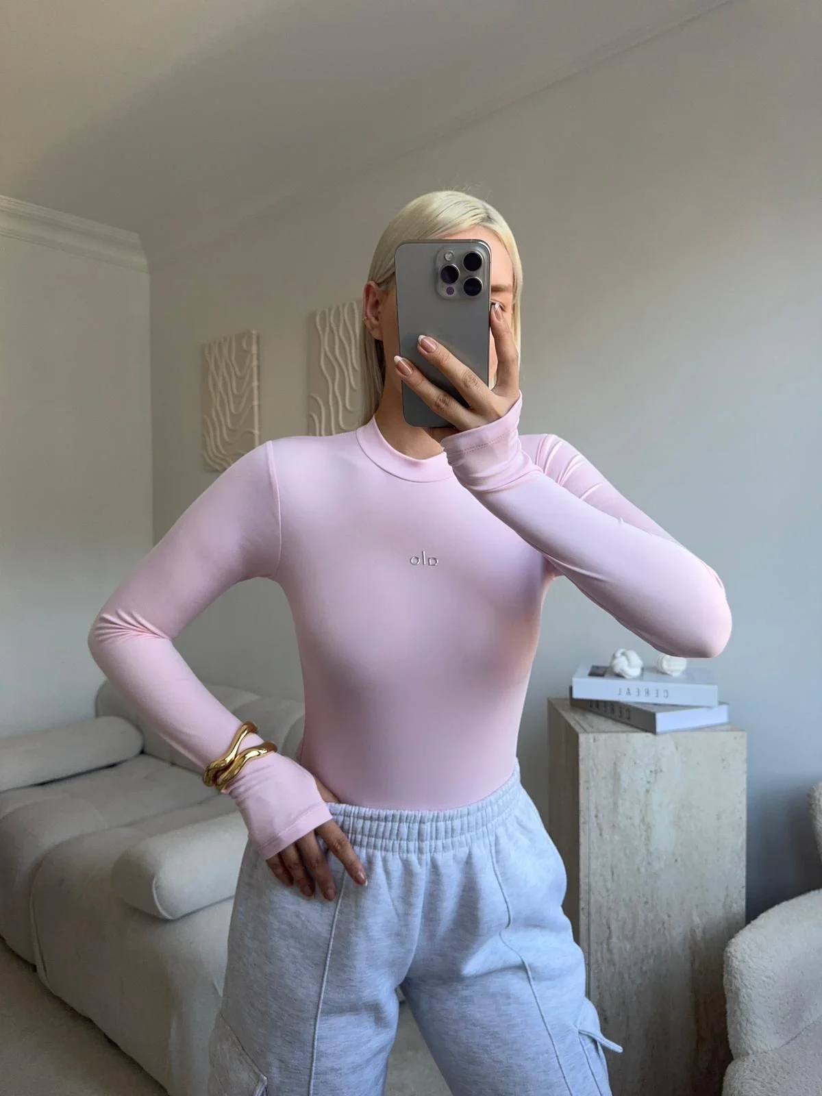 Yüksek Yaka Basic Bodysuit - PEMBE