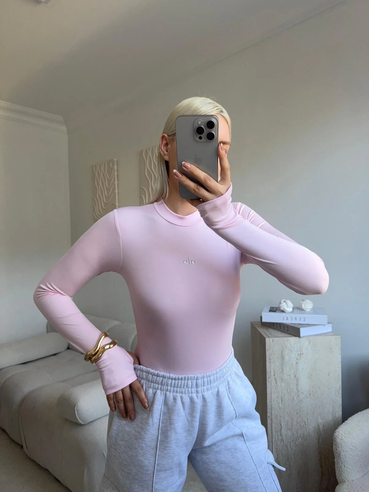 Yüksek Yaka Basic Bodysuit - PEMBE