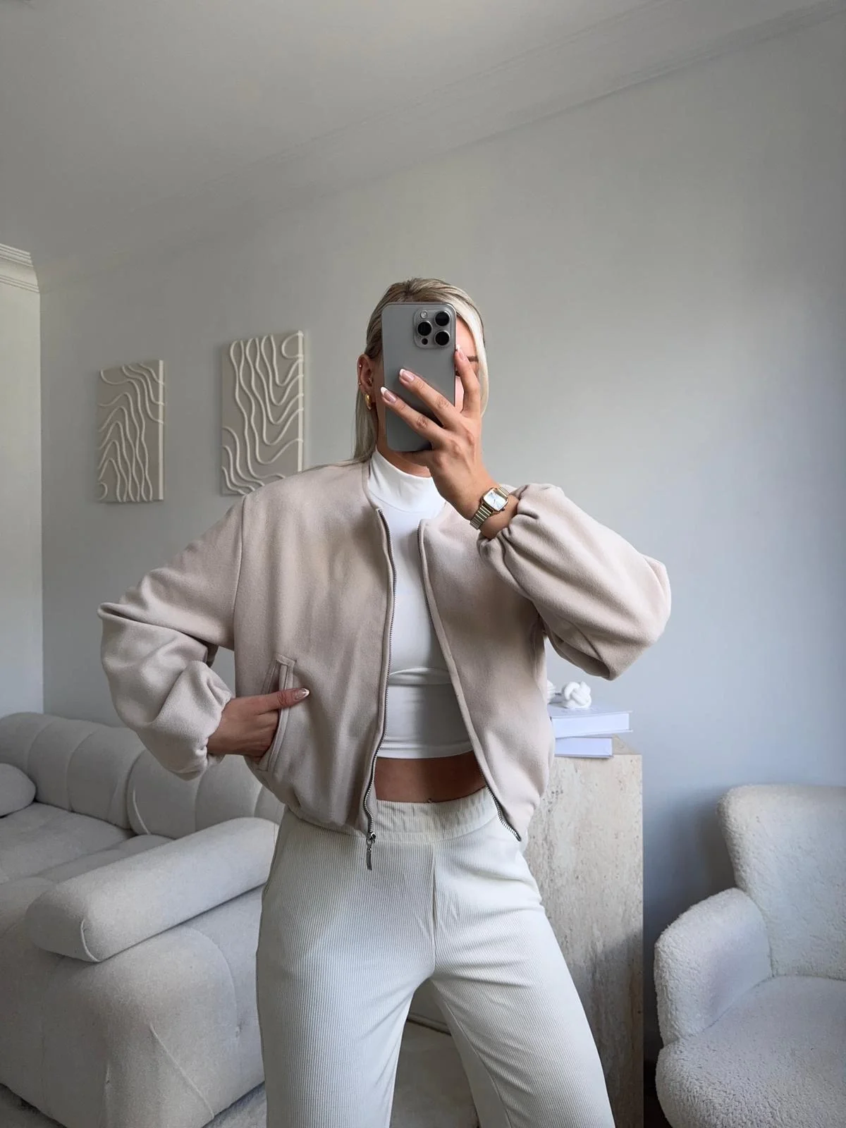 ZR Bomber Kaşe Ceket-BEJ