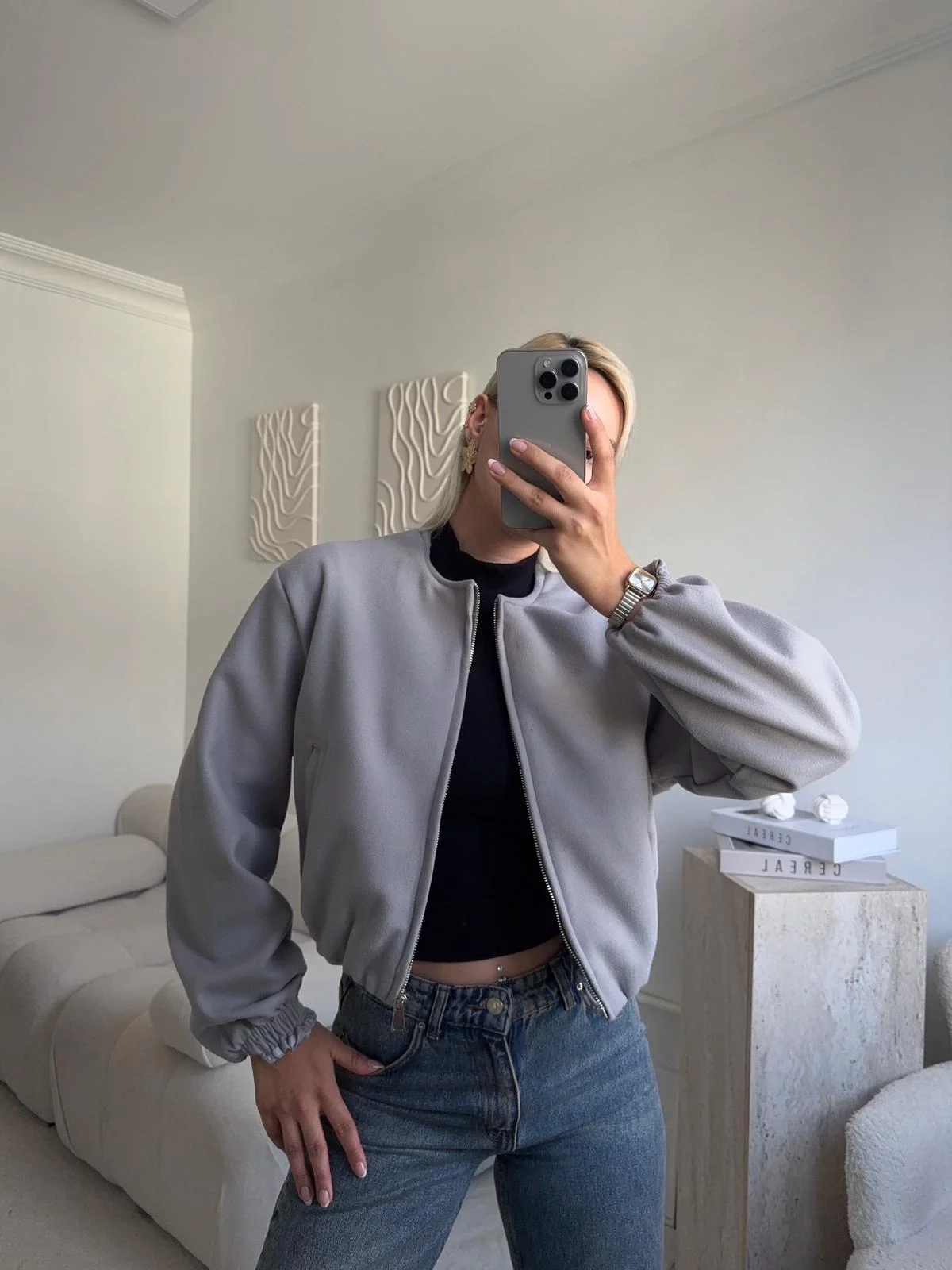 ZR Bomber Kaşe Ceket - GRİ