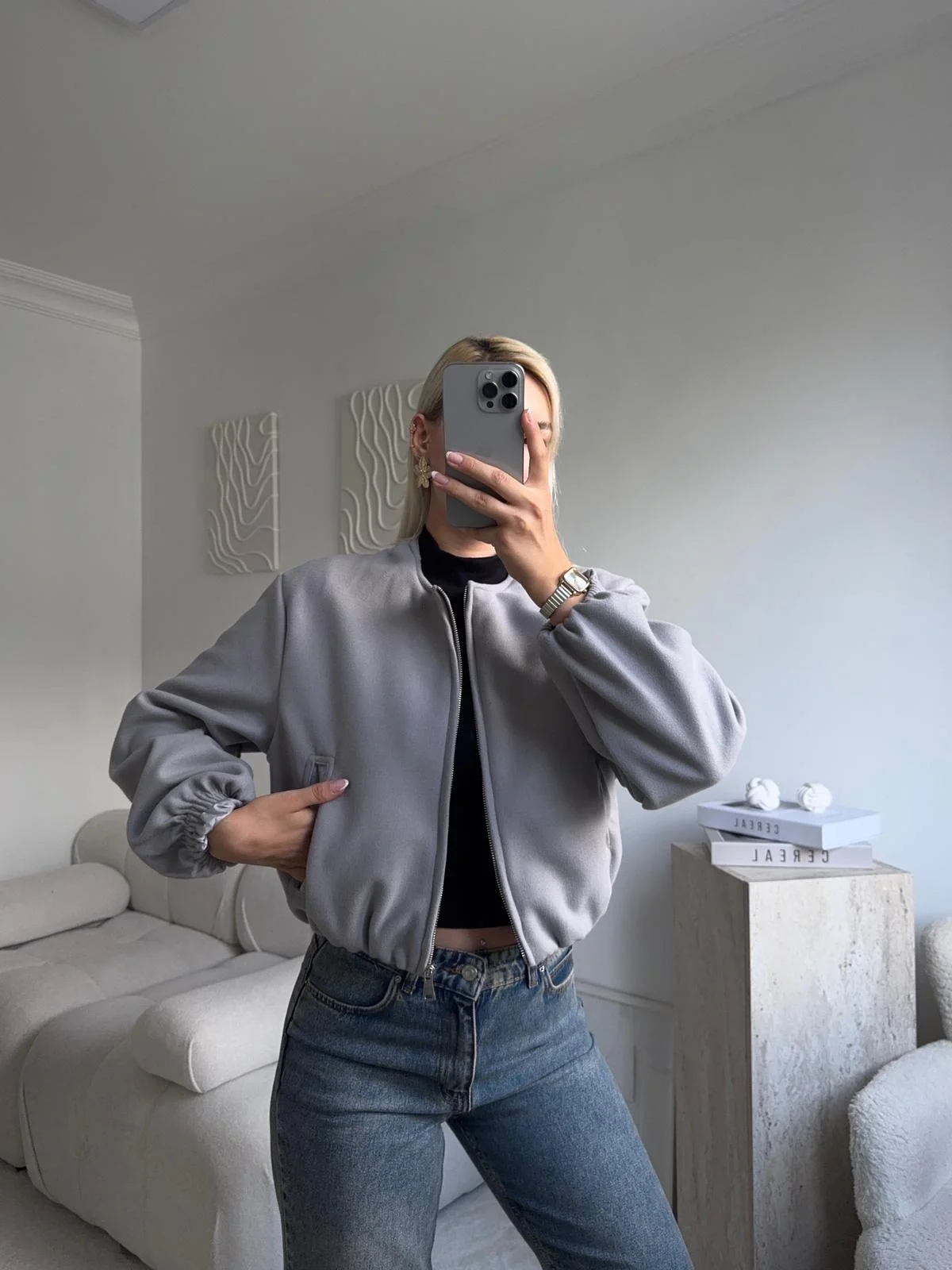 ZR Bomber Kaşe Ceket - GRİ