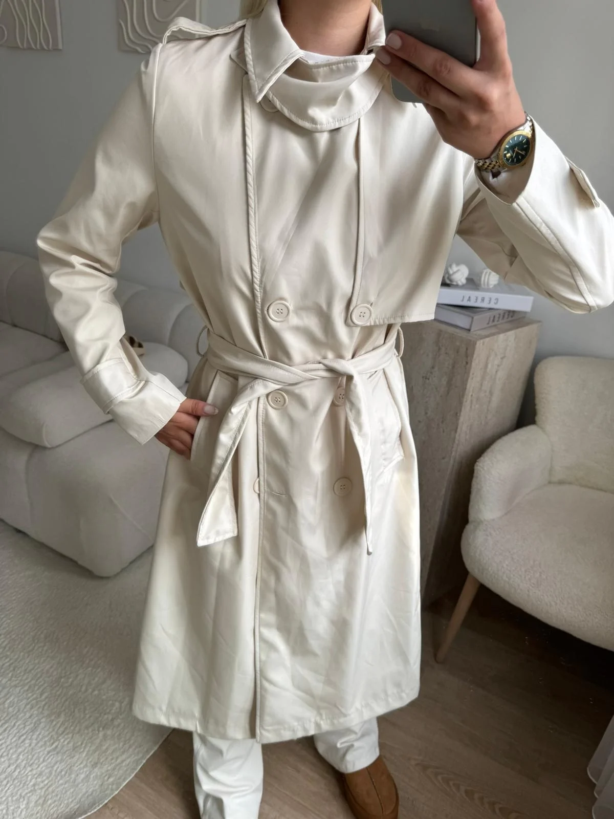 ZR Yaka Detay Trençkot - BEJ