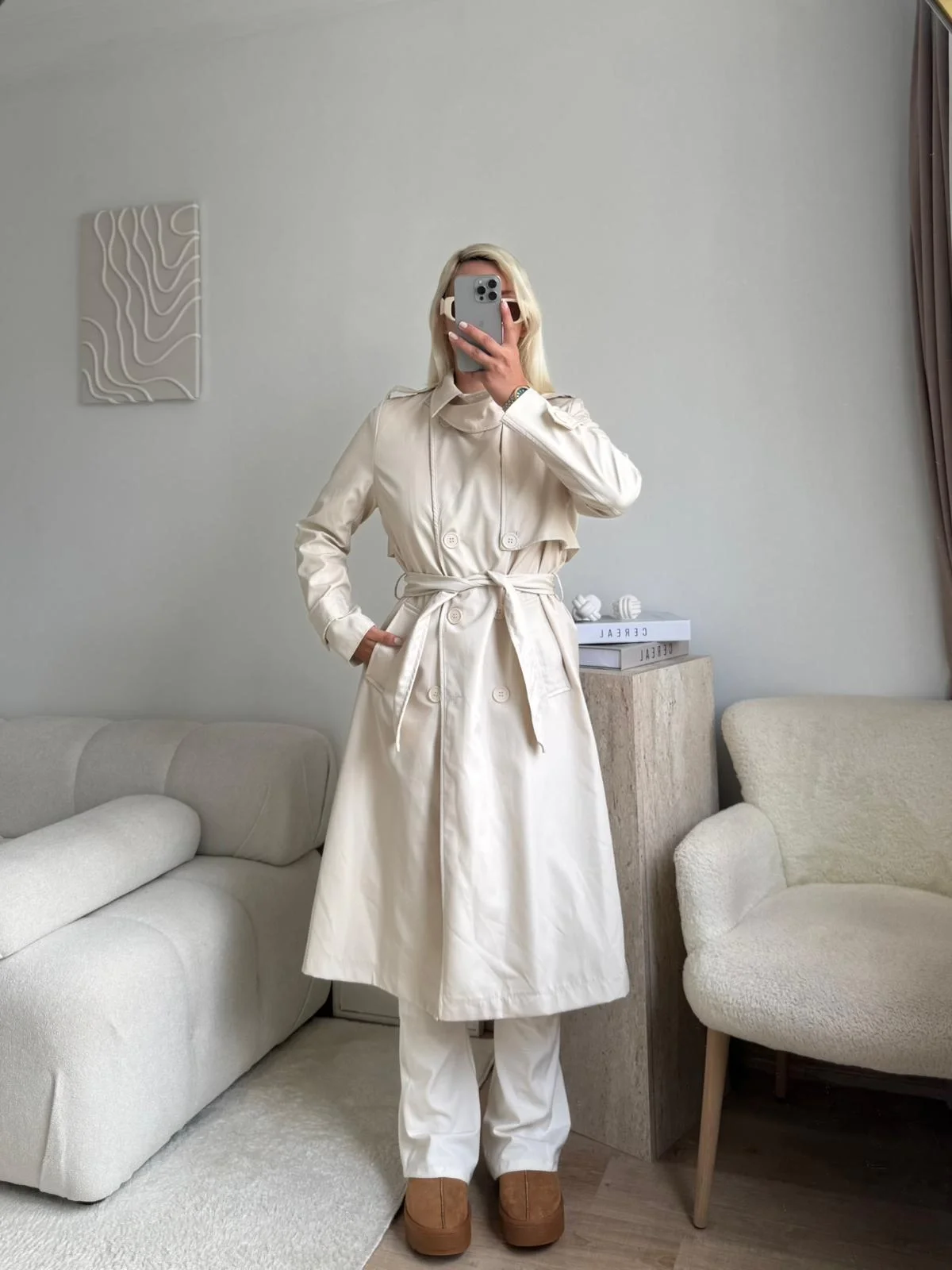 ZR Yaka Detay Trençkot - BEJ