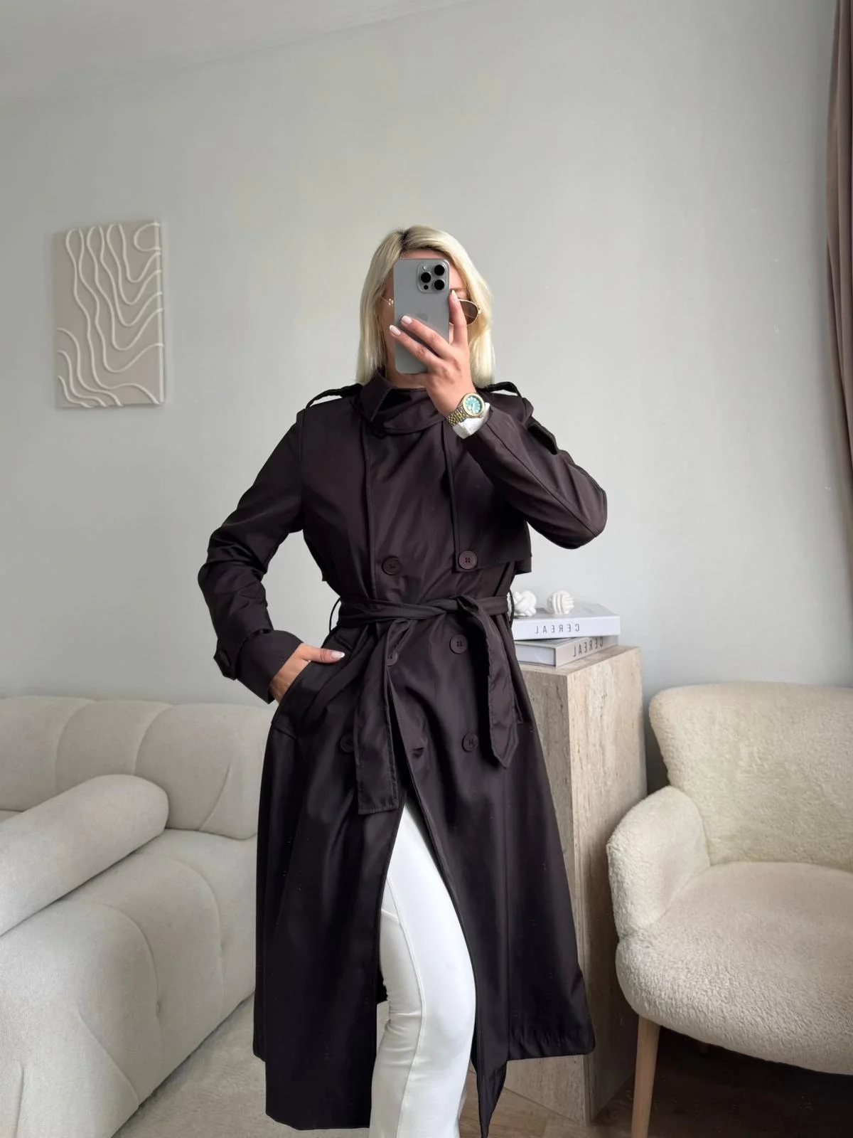 ZR Yaka Detay Trençkot - KAHVE