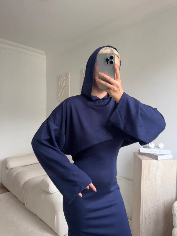 Athena Sweat Elbise Takım - LACİVERT