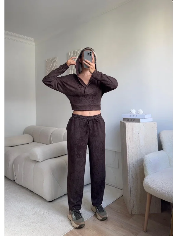 Batik Modal İkili Takım - KAHVE