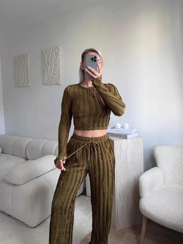 Fitilli Ters Dikiş İkili Takım - YEŞİL