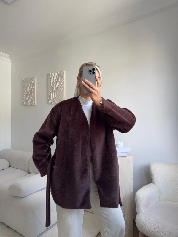 Gold Fox Kaşe Kaban - KAHVE